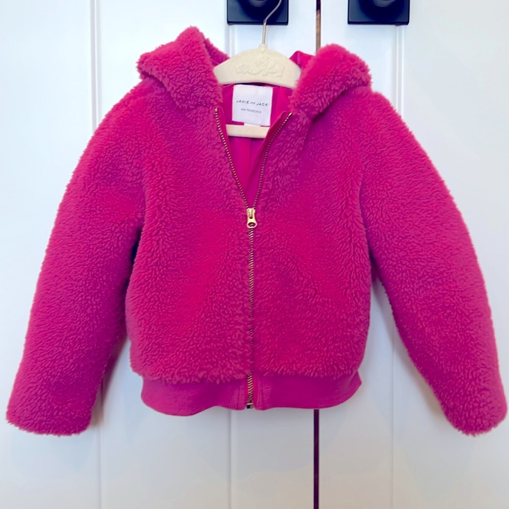 2T Janie and Jack faux fur hooded jacket